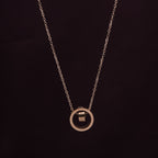 Dual Ring Rose Gold Necklace