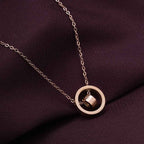Dual Ring Rose Gold Necklace