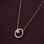 Dual Ring Rose Gold Necklace