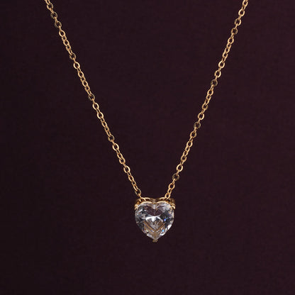 Sparkling Hearts Gold Necklace