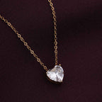 Dainty Solitaire Ring & Sparkling Hearts Gold Necklace Gift set