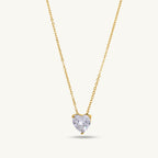 Dainty Solitaire Ring & Sparkling Hearts Gold Necklace Gift set