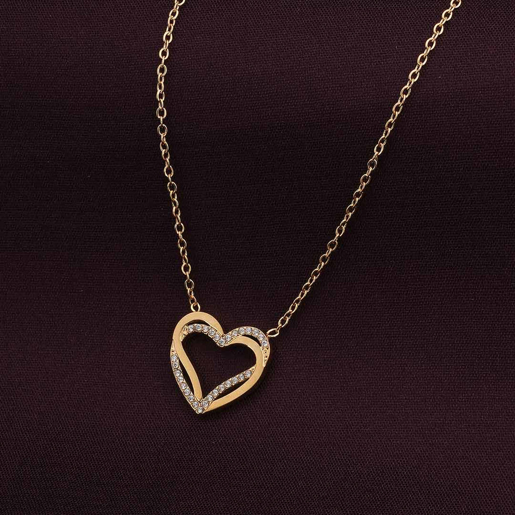 Dizzle Heart Gold Necklace Love Gift set