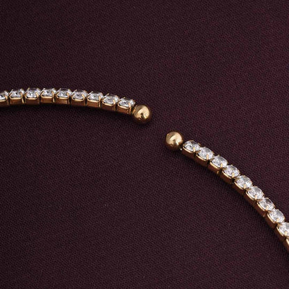 Sparkling Circle Gold Minimal Necklace