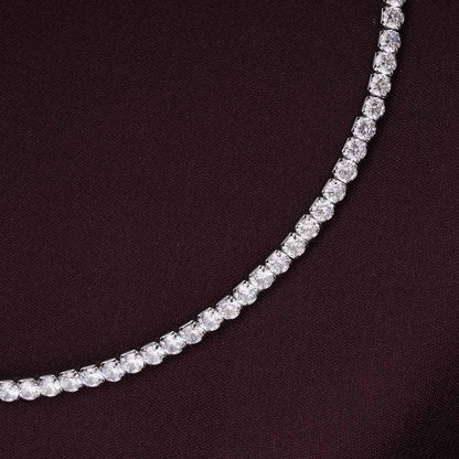 Sparkling Circle Silver Minimal Necklace
