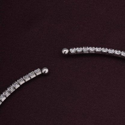 Sparkling Circle Silver Minimal Necklace