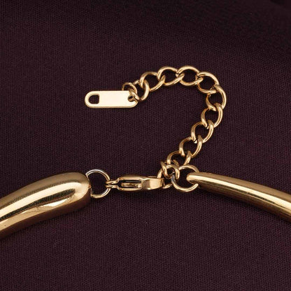 Gold Tube Collar Necklace