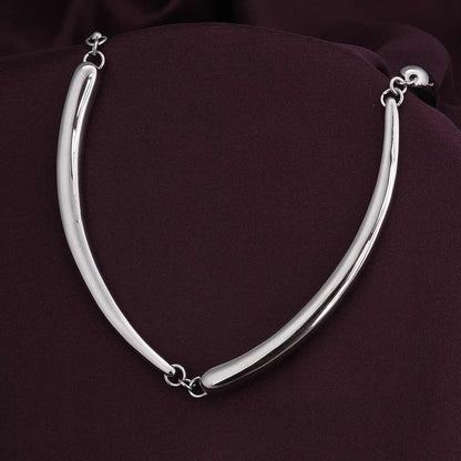 Silver Tube Collar Necklace