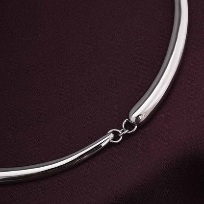 Silver Tube Collar Necklace
