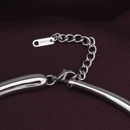 Silver Tube Collar Necklace