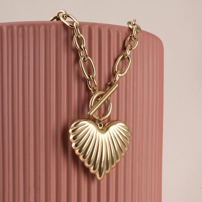 Engraved Heart Chain Necklace
