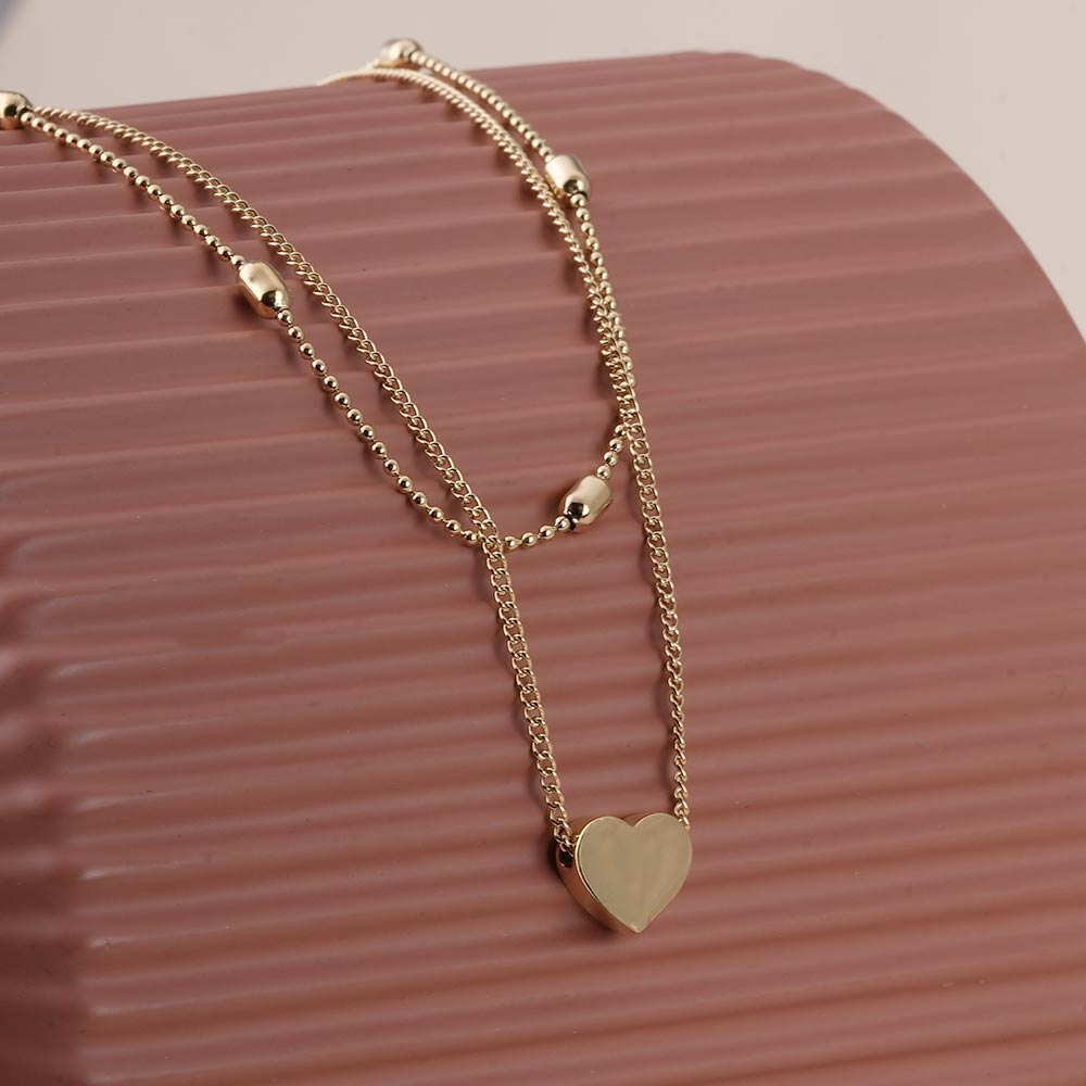 Delicate Gold Heart Layered Necklace