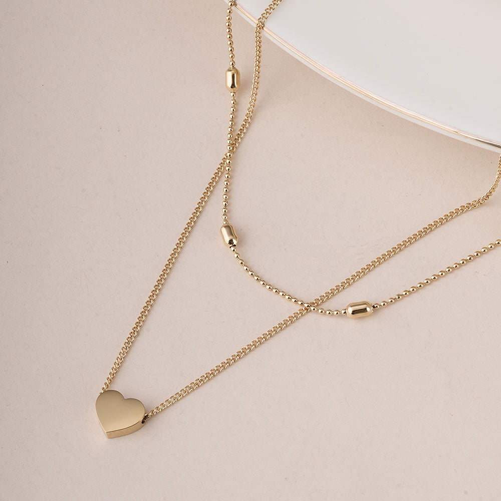 Delicate Gold Heart Layered Necklace