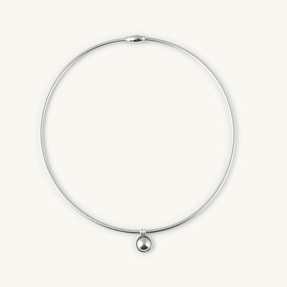 Stylish Silver Ball Choker Necklace