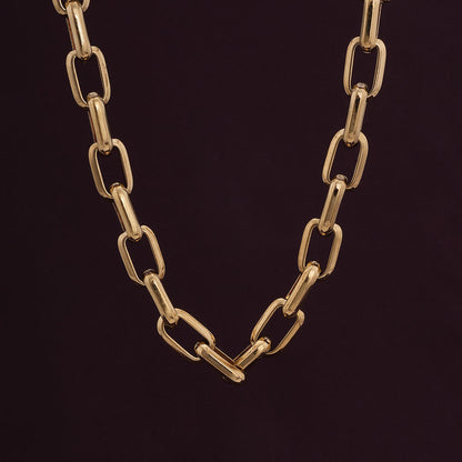 Gold Hollow Link Chain Necklace