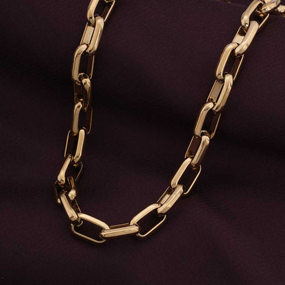 Gold Hollow Link Chain Necklace