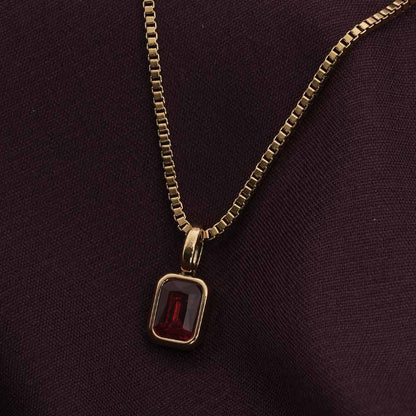 Graceful Deep Red Stone Pendant
