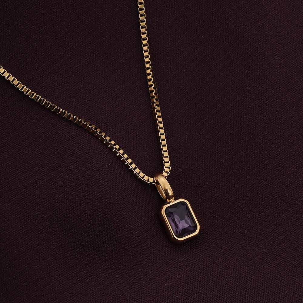 Graceful Violet Stone Pendant