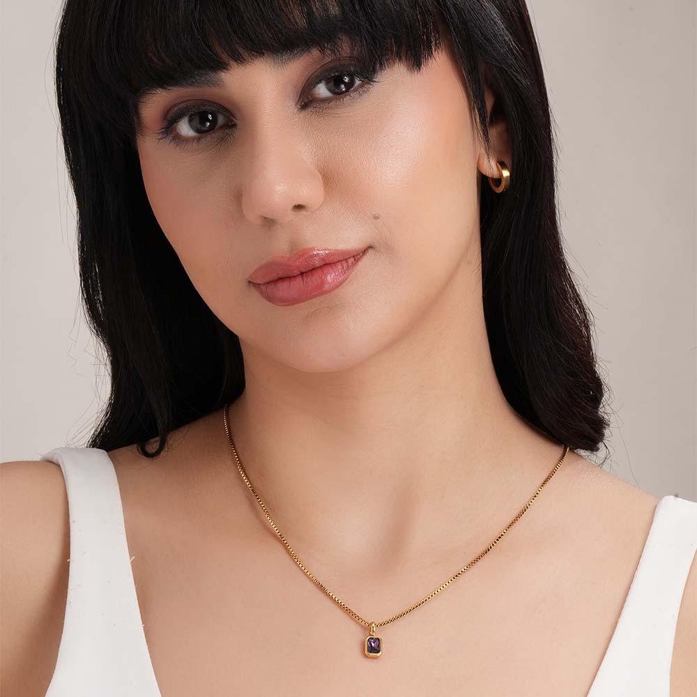 Graceful Violet Stone Pendant