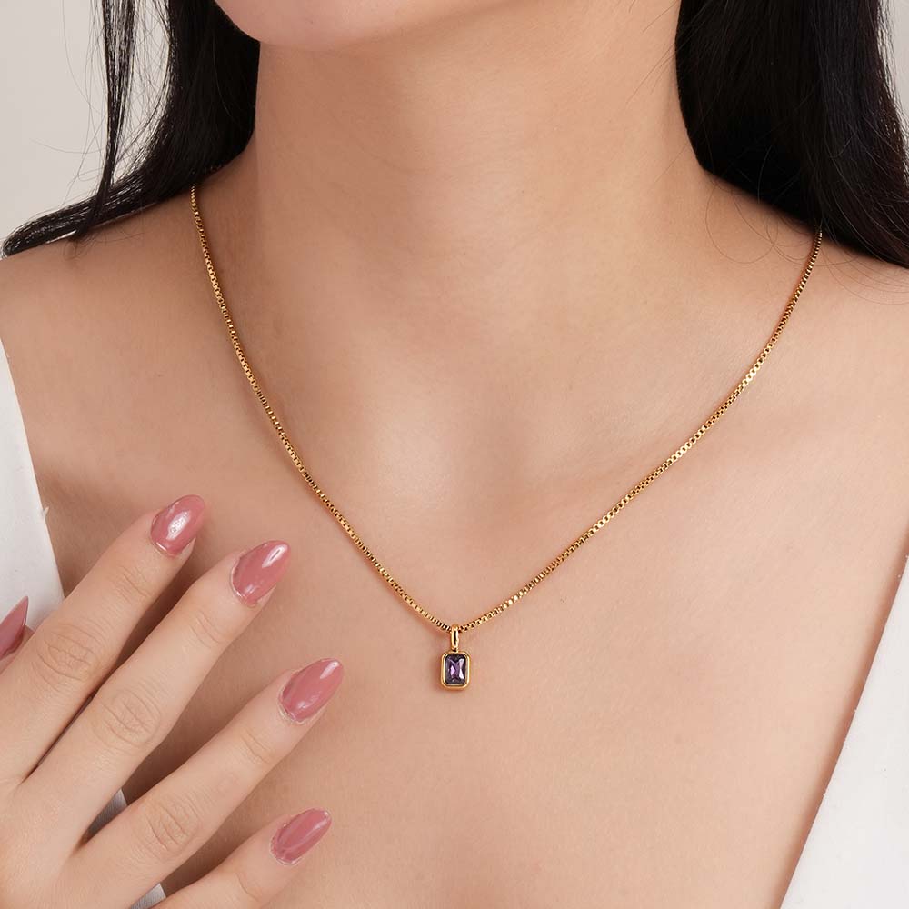 Graceful Violet Stone Pendant