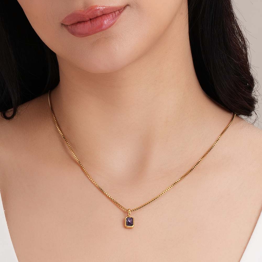 Graceful Violet Stone Pendant