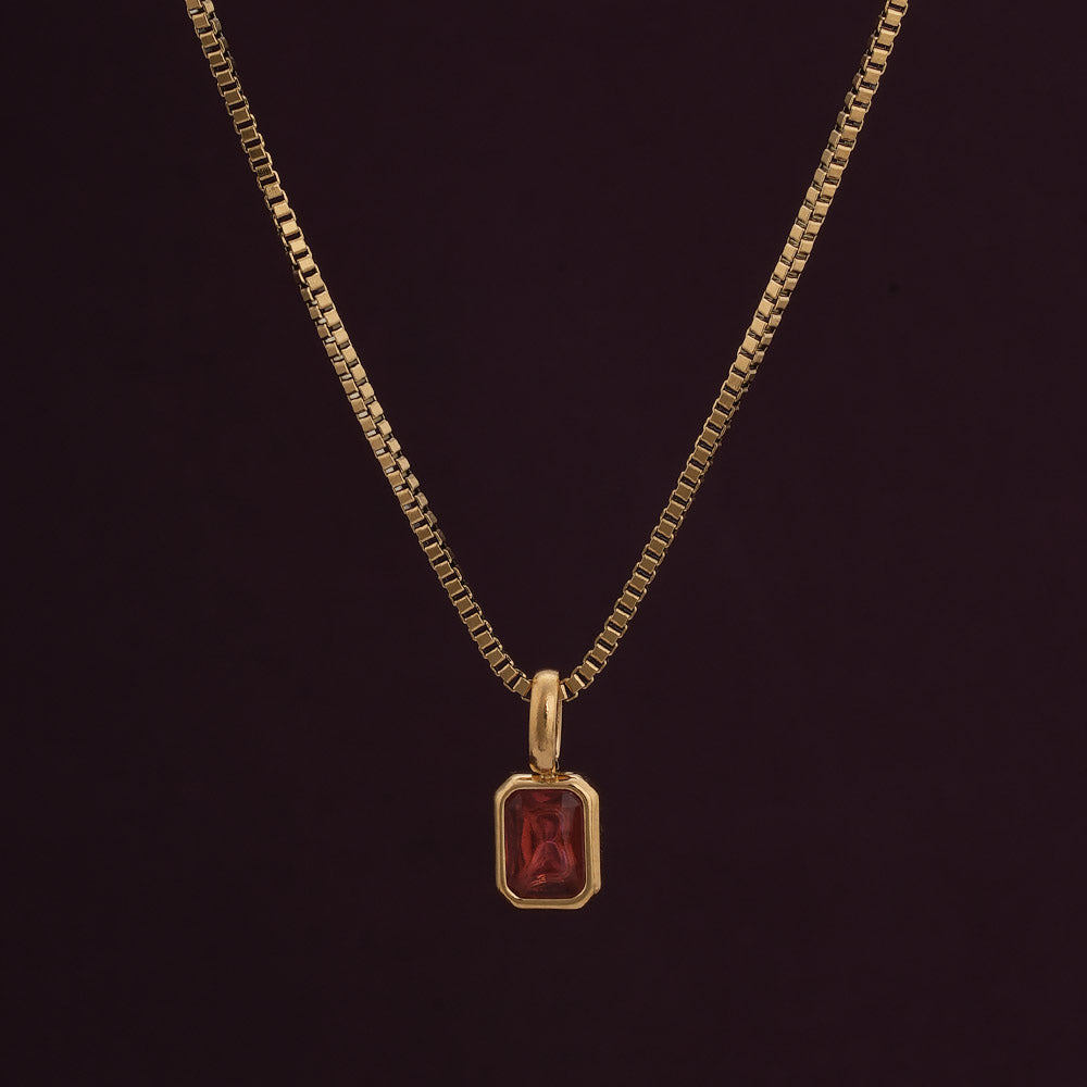 Graceful Vermilion Red Stone Pendant