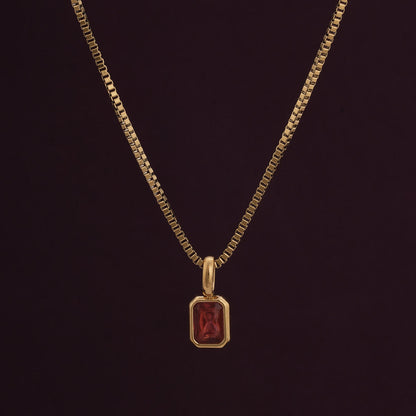Graceful Vermilion Red Stone Pendant