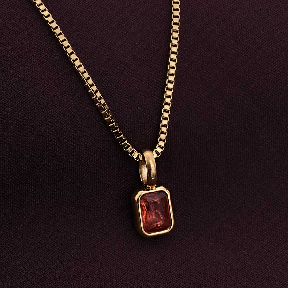 Graceful Vermilion Red Stone Pendant