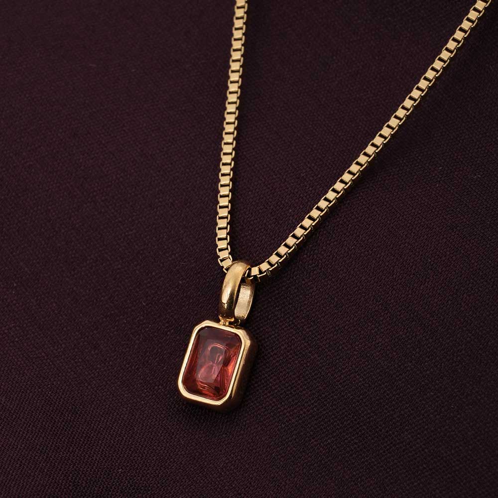 Graceful Vermilion Red Stone Pendant