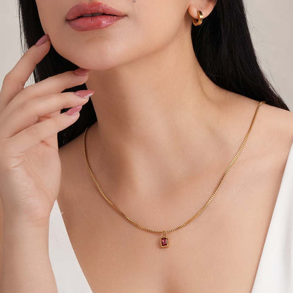 Graceful Vermilion Red Stone Pendant