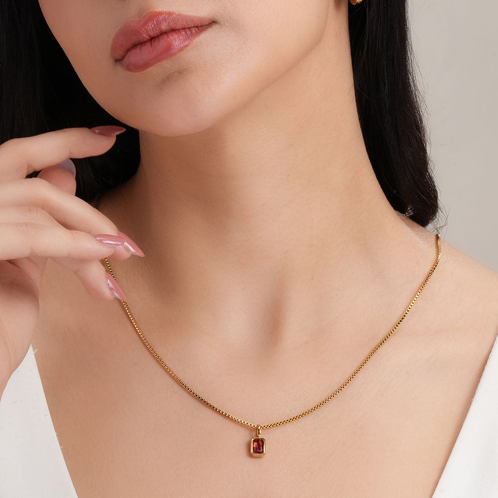 Graceful Vermilion Red Stone Pendant