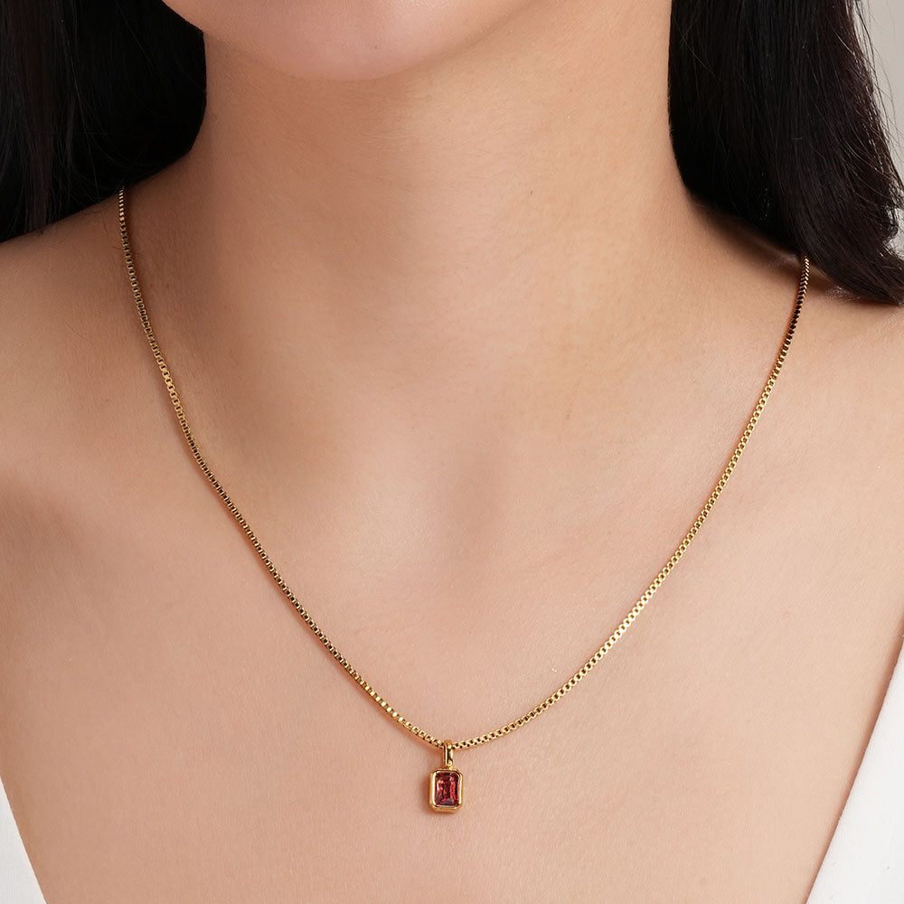 Graceful Vermilion Red Stone Pendant