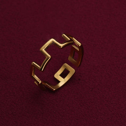 Gold Slit Adjustable Ring