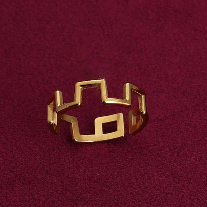 Gold Slit Adjustable Ring