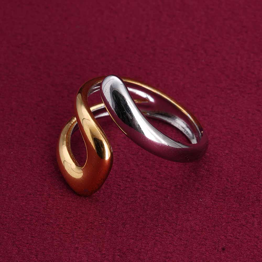 Twisted Silver Gold Tone Ring
