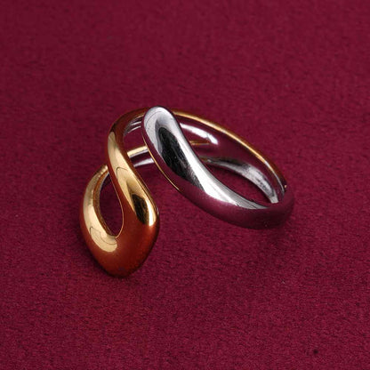 Twisted Silver Gold Tone Ring