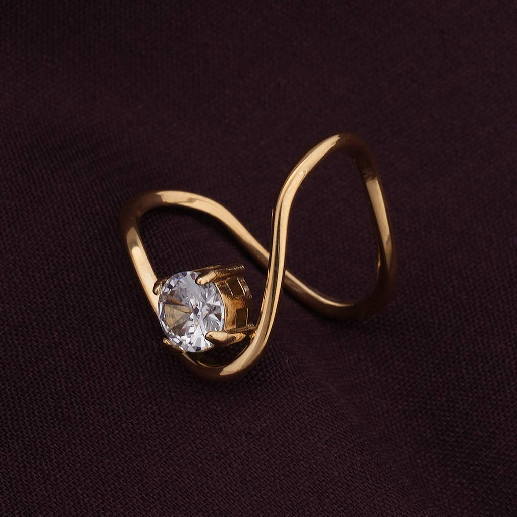 Trendy Curve Diamond Ring