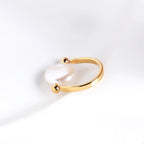 Classy Flat Pearl Ring