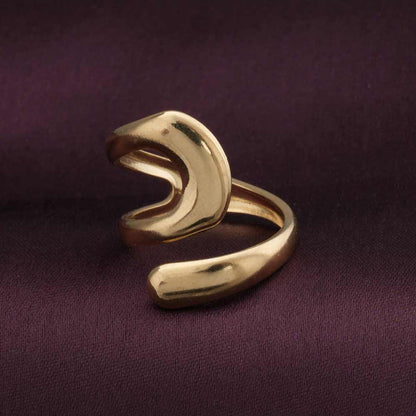 Abstract Gold Ring Set