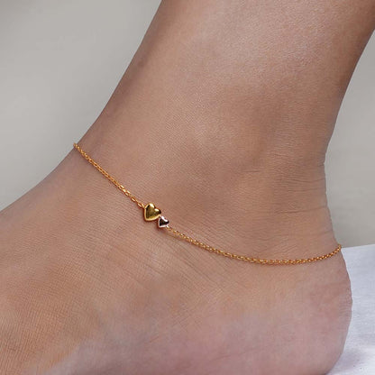 Two Hearts Anklet | 18K Gold Vermeil Plated