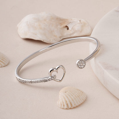Halo Heart Silver Bracelet