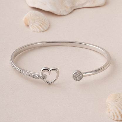 Halo Heart Silver Bracelet