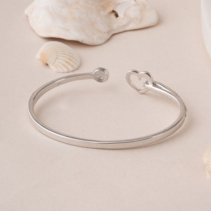 Halo Heart Silver Bracelet