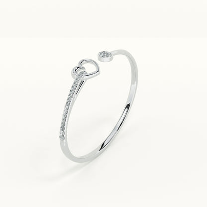 Halo Heart Silver Bracelet