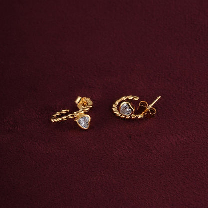 Heart Halo Hoops | 18K Gold Vermeil Plated