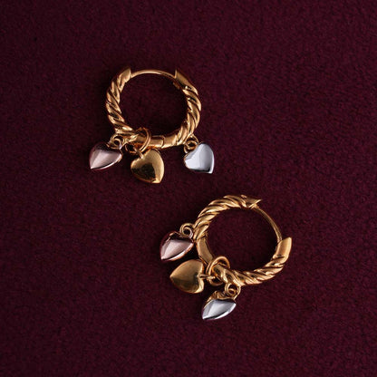 Tri-Heart Hoops | 18K Gold Vermeil Plated