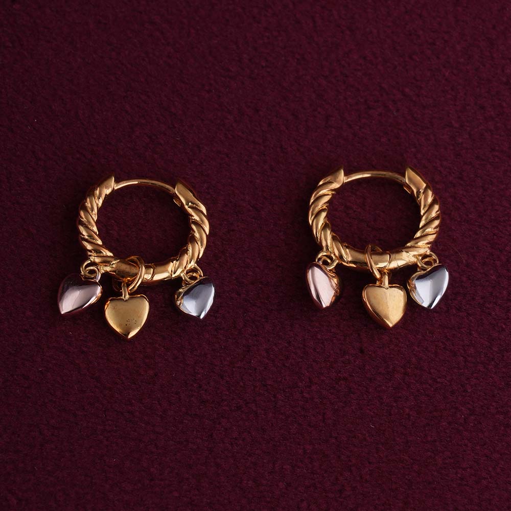 Tri-Heart Hoops | 18K Gold Vermeil Plated