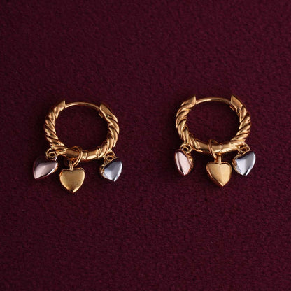 Tri-Heart Hoops | 18K Gold Vermeil Plated