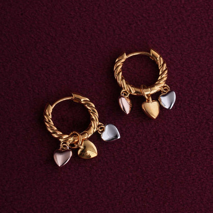 Tri-Heart Hoops | 18K Gold Vermeil Plated
