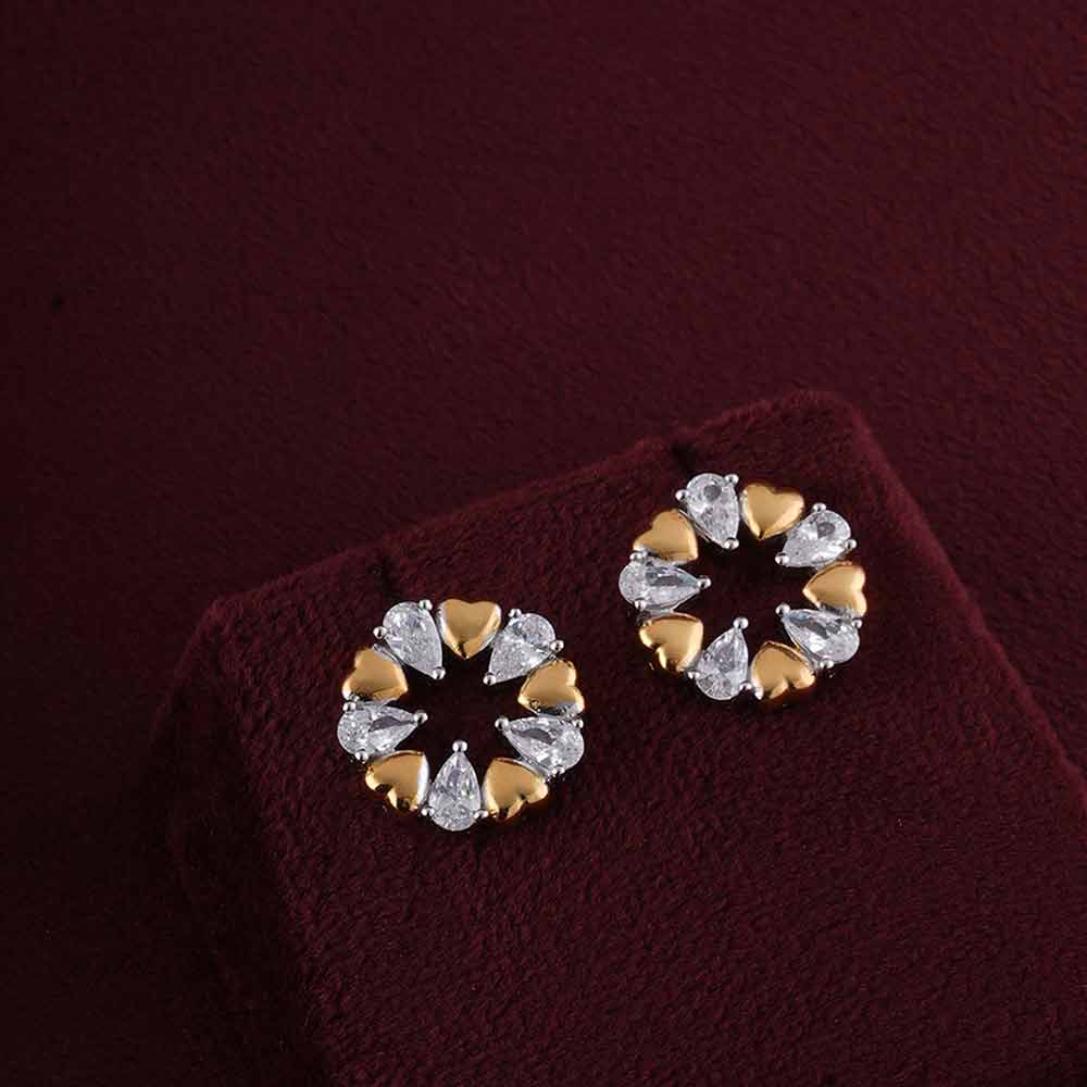 Bling Pulse Diva Stud Earrings | 18K Gold Vermeil Plated